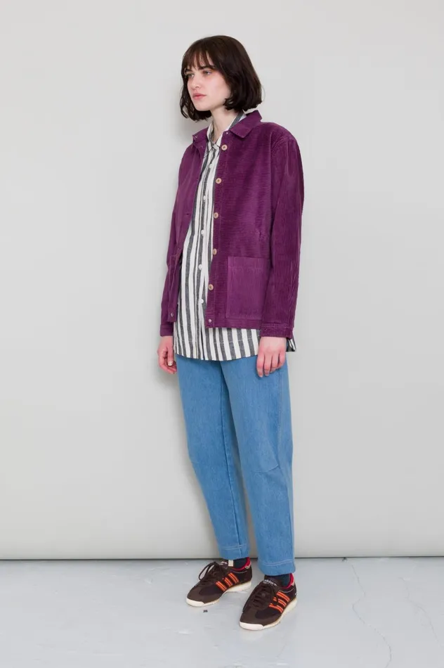 Folk Clothing Assembly Jacket 8211 Directional Cord Wine Womens Outerwear