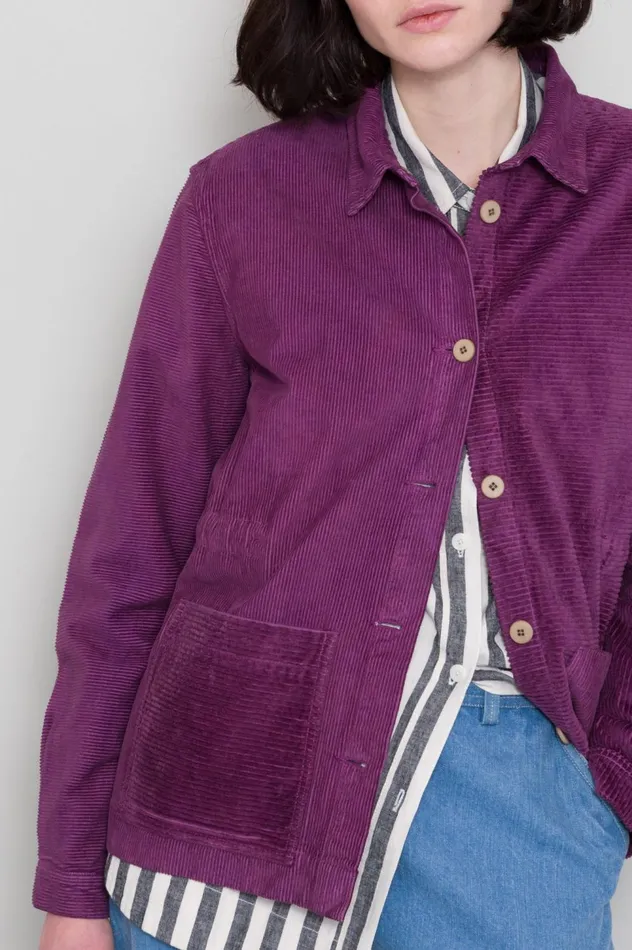 Folk Clothing Assembly Jacket 8211 Directional Cord Wine Womens Outerwear