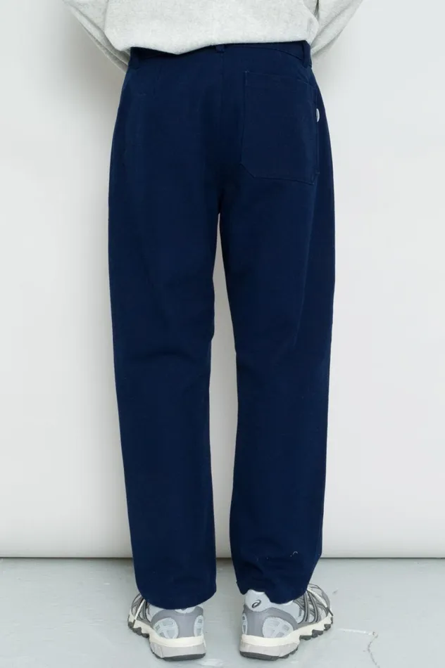 Folk Clothing Barrel Leg Pant 8211 Mid Navy Canvas Mens Trousers