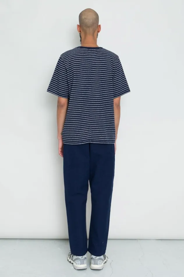 Folk Clothing Barrel Leg Pant 8211 Mid Navy Canvas Mens Trousers