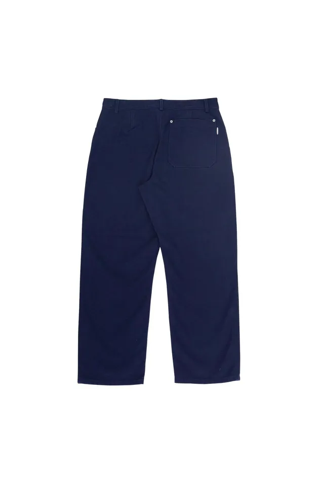 Folk Clothing Barrel Leg Pant 8211 Mid Navy Canvas Mens Trousers