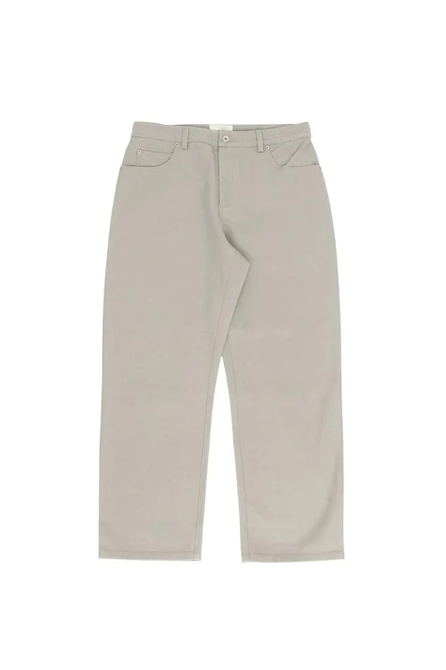 Folk Clothing Barrel Leg Pant 8211 Silver Grey Canvas Mens Trousers