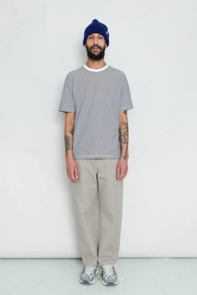 Folk Clothing Barrel Leg Pant 8211 Silver Grey Canvas Mens Trousers