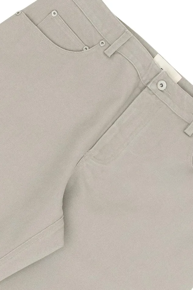 Folk Clothing Barrel Leg Pant 8211 Silver Grey Canvas Mens Trousers