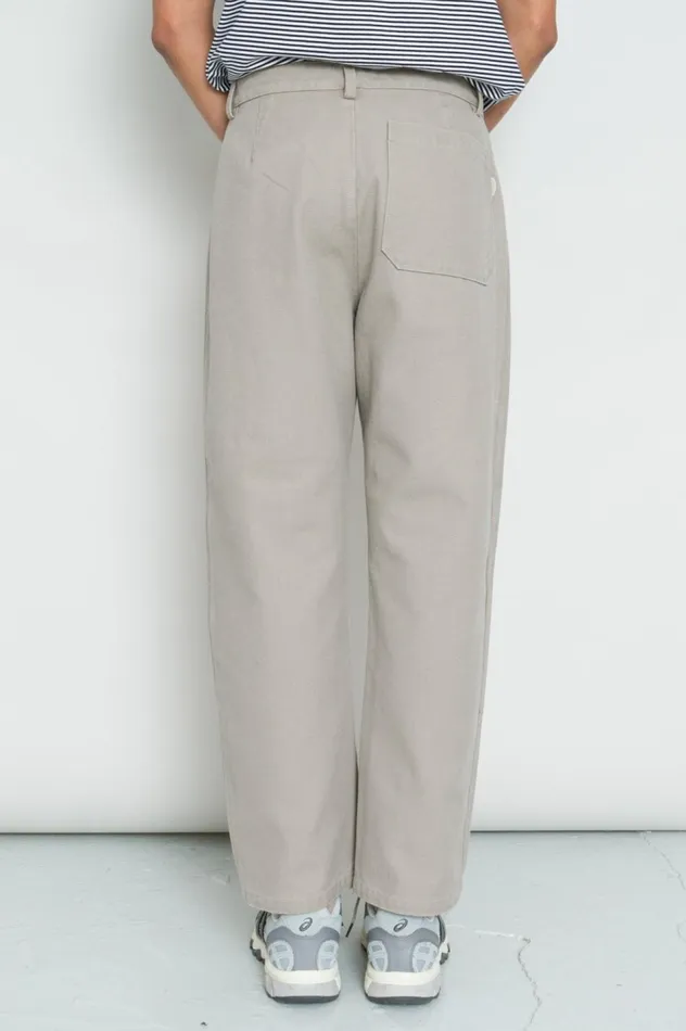Folk Clothing Barrel Leg Pant 8211 Silver Grey Canvas Mens Trousers