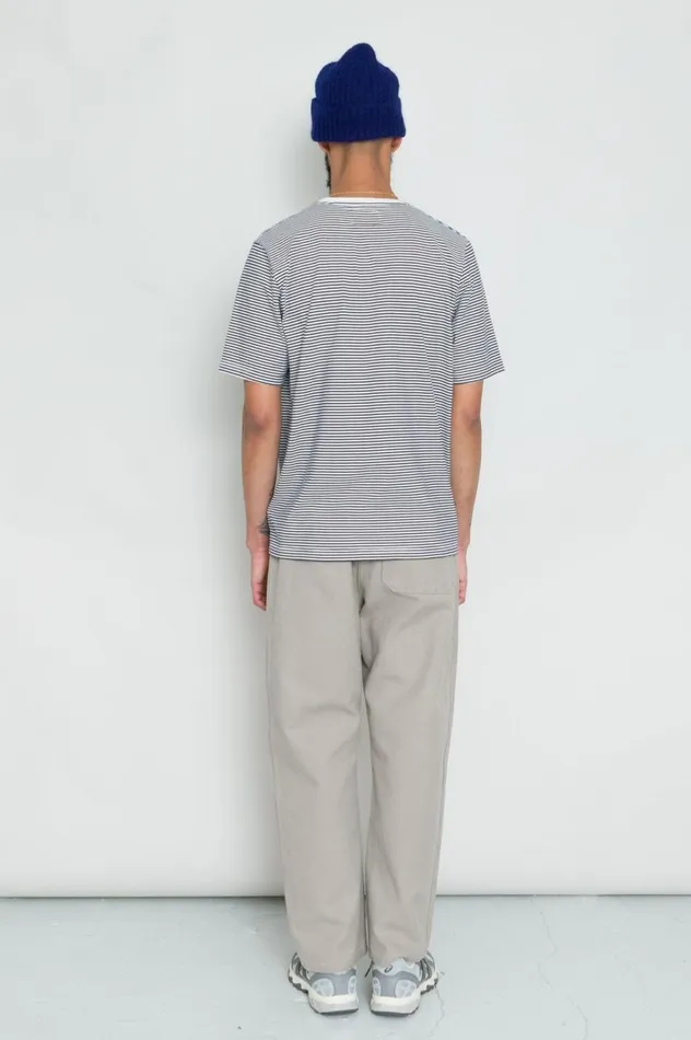 Folk Clothing Barrel Leg Pant 8211 Silver Grey Canvas Mens Trousers