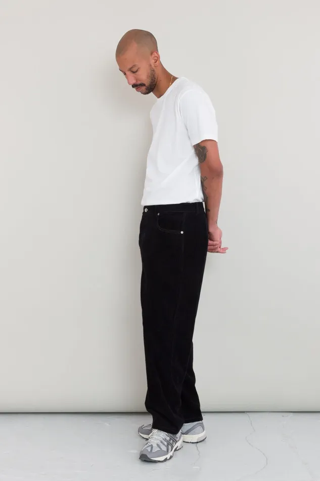 Folk Clothing Barrel Leg Trouser 8211 Black Heavy Cord Mens Trousers