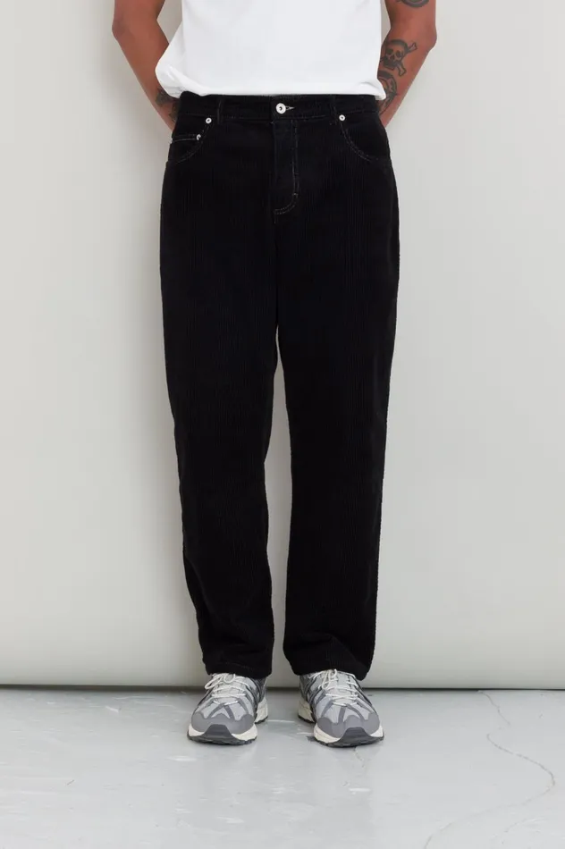 Folk Clothing Barrel Leg Trouser 8211 Black Heavy Cord Mens Trousers
