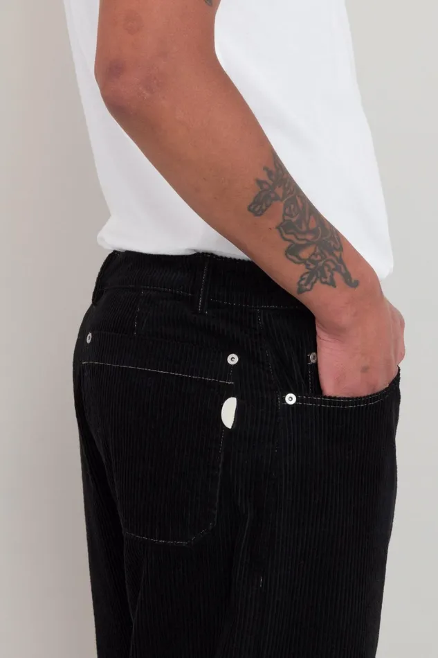 Folk Clothing Barrel Leg Trouser 8211 Black Heavy Cord Mens Trousers