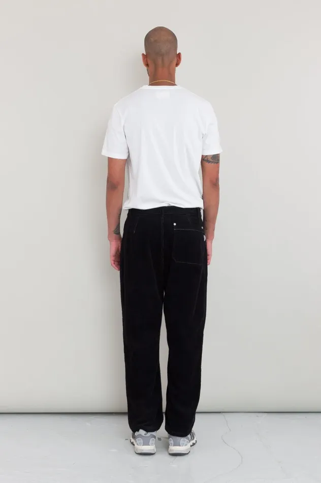 Folk Clothing Barrel Leg Trouser 8211 Black Heavy Cord Mens Trousers