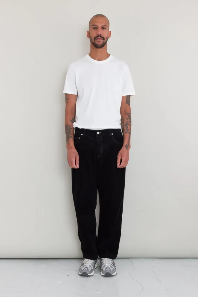 Folk Clothing Barrel Leg Trouser 8211 Black Heavy Cord Mens Trousers