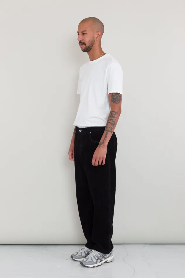 Folk Clothing Barrel Leg Trouser 8211 Black Heavy Cord Mens Trousers