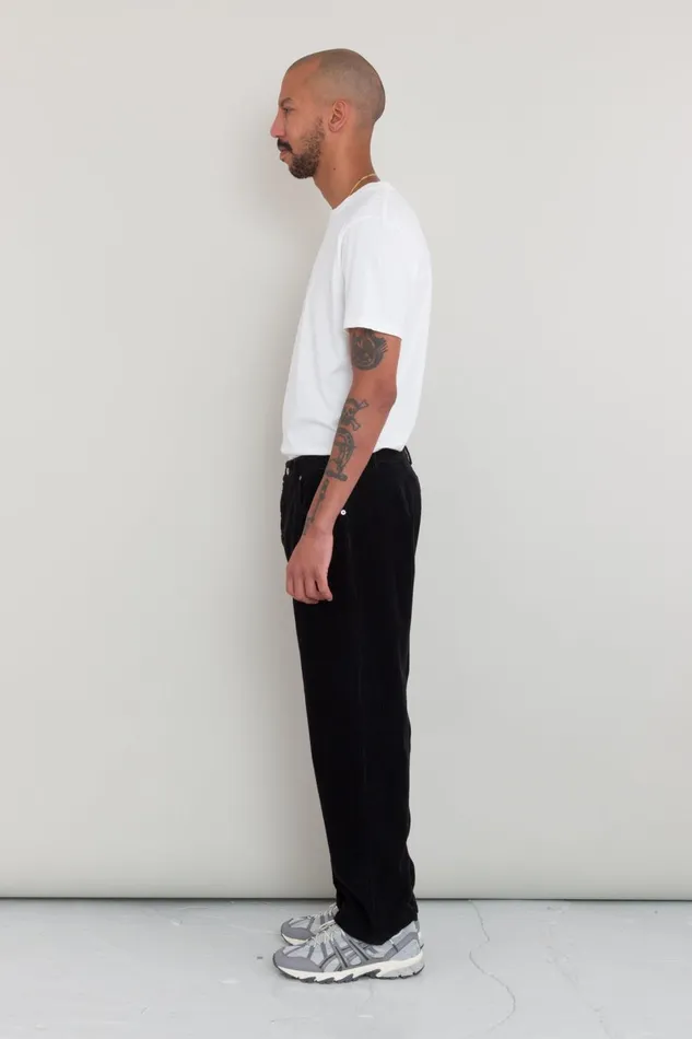 Folk Clothing Barrel Leg Trouser 8211 Black Heavy Cord Mens Trousers