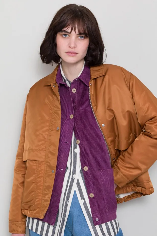 Folk Clothing Blouson 8211 Caramel Nylon Womens Outerwear