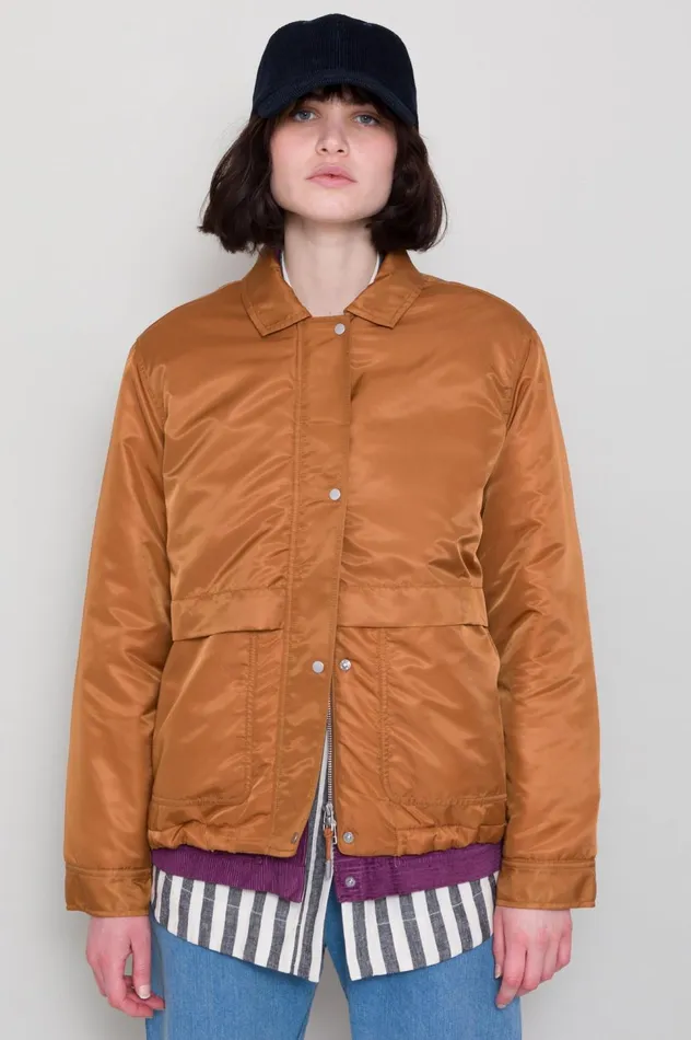 Folk Clothing Blouson 8211 Caramel Nylon Womens Outerwear