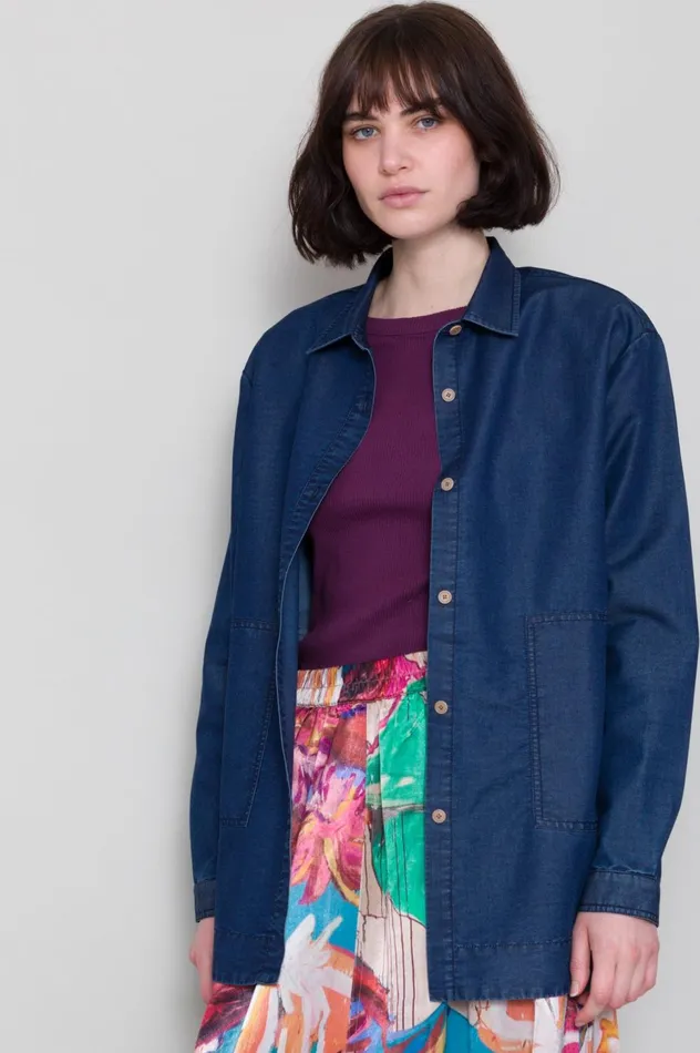 Folk Clothing Boyfriend Shirt 8211 Light Weight Denim Womens Shirting