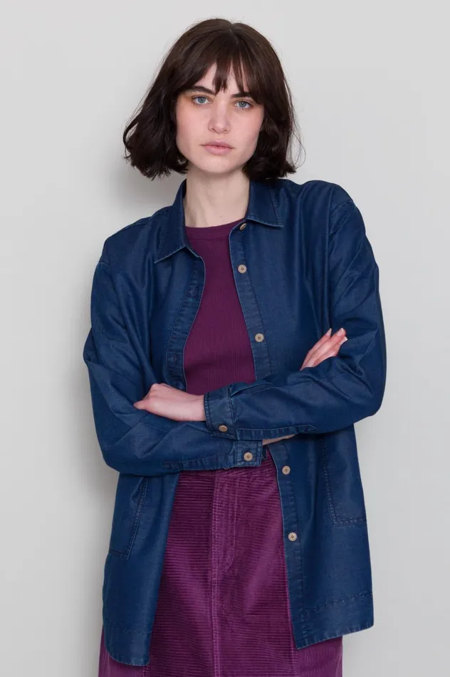 Folk Clothing Boyfriend Shirt 8211 Light Weight Denim Womens Shirting