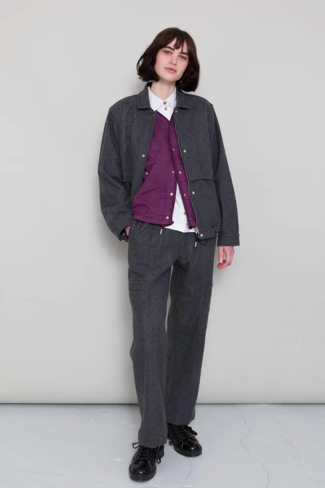 Folk Clothing Cargo Pant 8211 Mid Grey Wool Womens Trousers