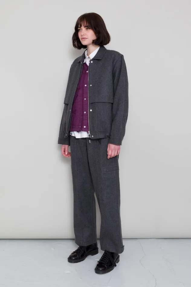 Folk Clothing Cargo Pant 8211 Mid Grey Wool Womens Trousers