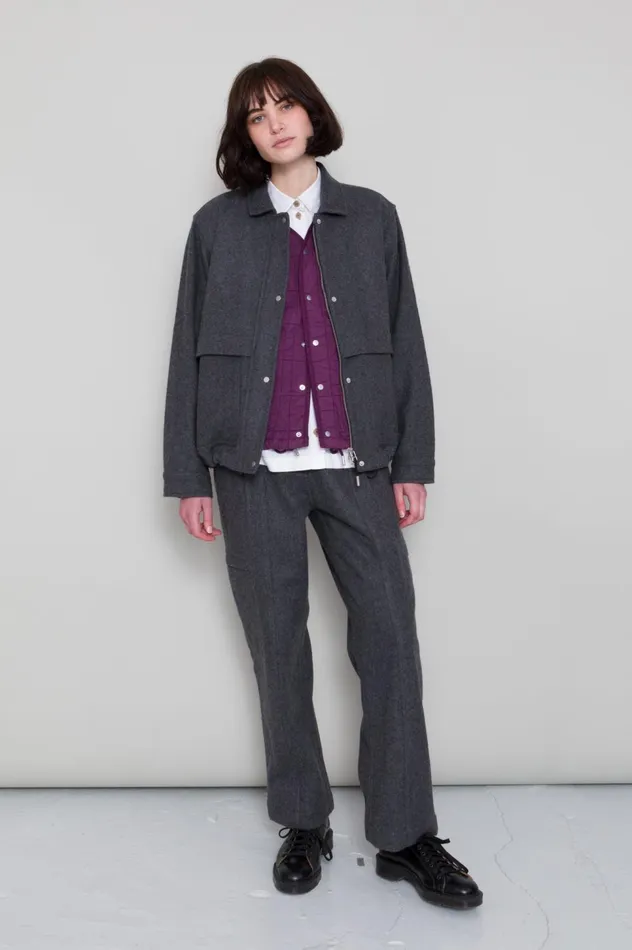 Folk Clothing Cargo Pant 8211 Mid Grey Wool Womens Trousers