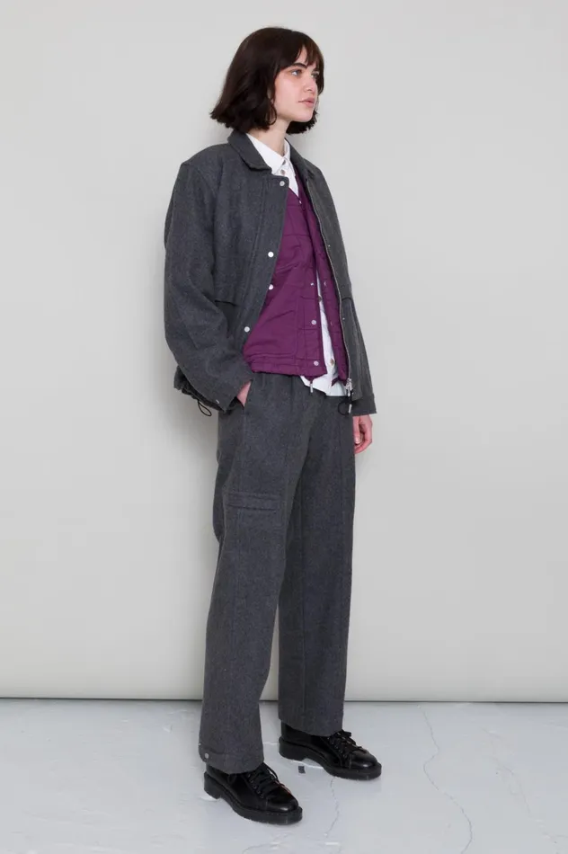Folk Clothing Cargo Pant 8211 Mid Grey Wool Womens Trousers