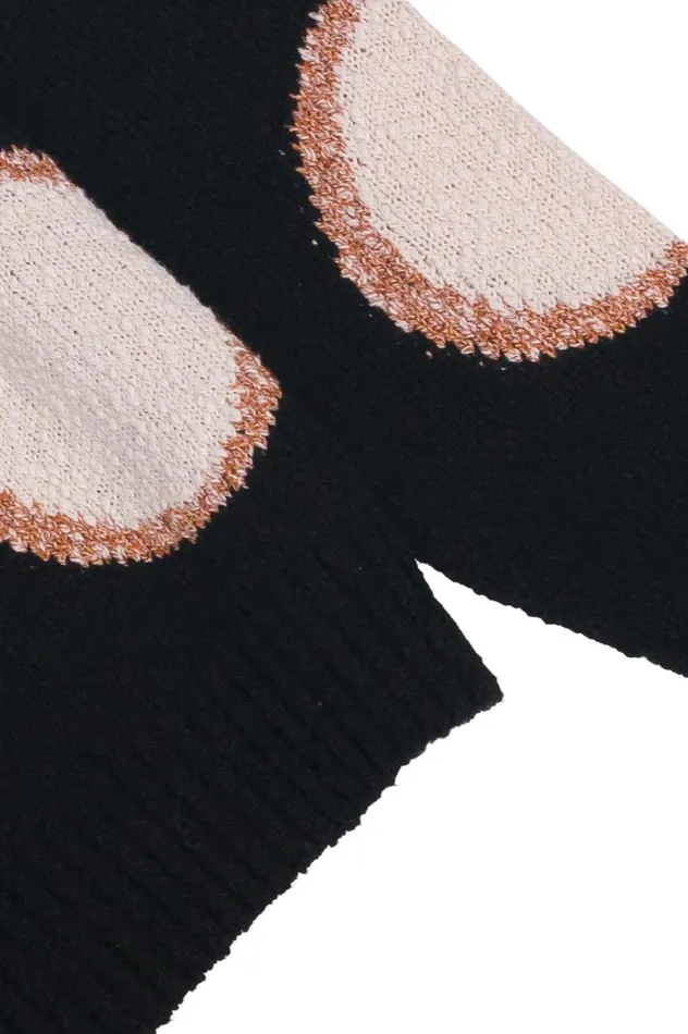 Folk Clothing Chain Crew 8211 Black Ecru Dot Mens Knitwear