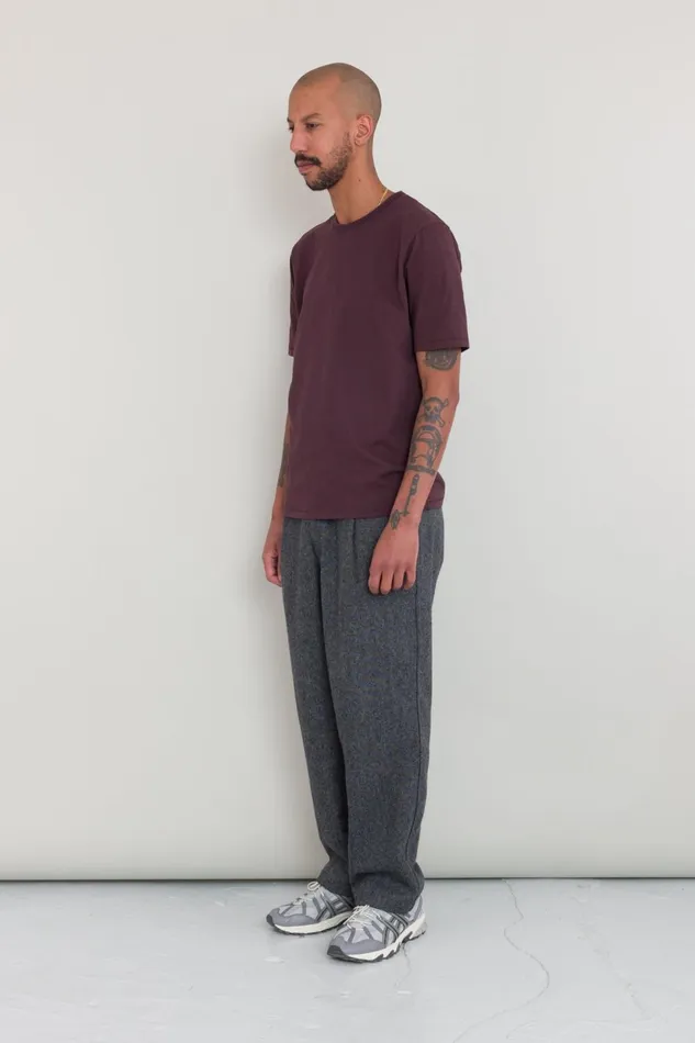 Folk Clothing Contrast Sleeve TShirt 8211 Black Cherry Mens TShirts