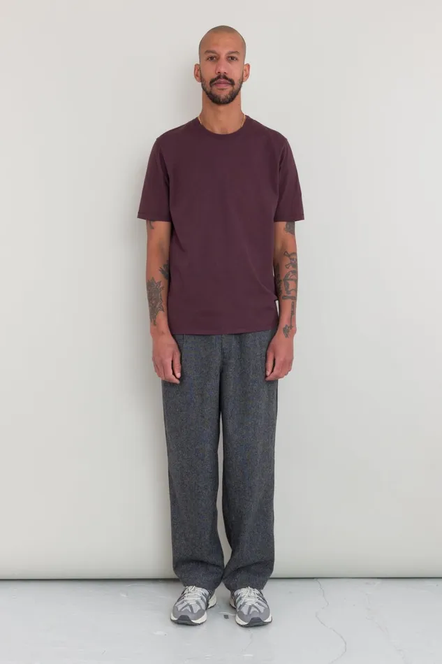 Folk Clothing Contrast Sleeve TShirt 8211 Black Cherry Mens TShirts