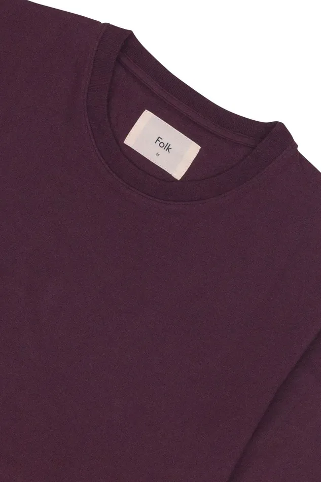 Folk Clothing Contrast Sleeve TShirt 8211 Black Cherry Mens TShirts