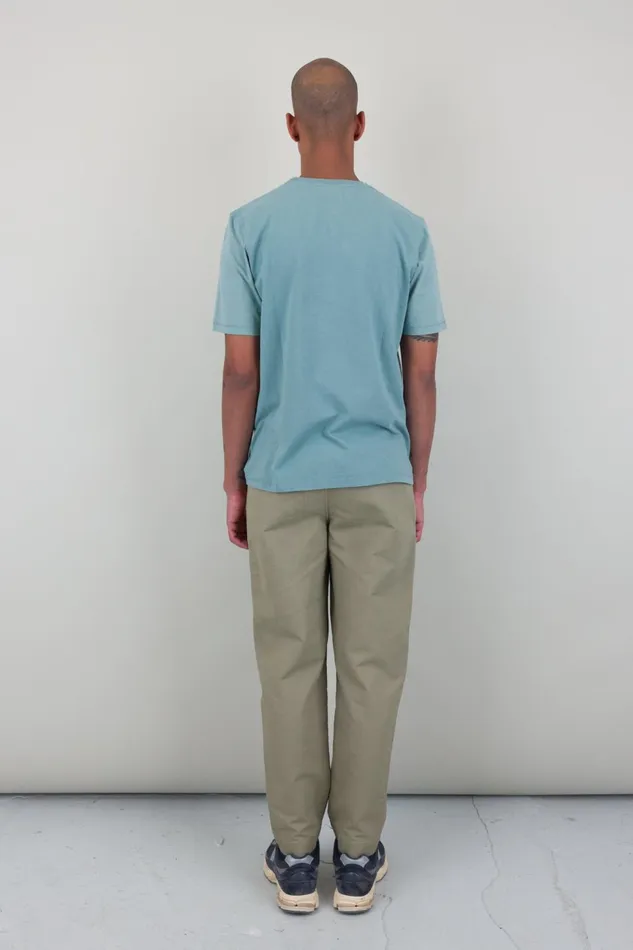 Folk Clothing Contrast Sleeve TShirt 8211 Spruce Green Mens TShirts