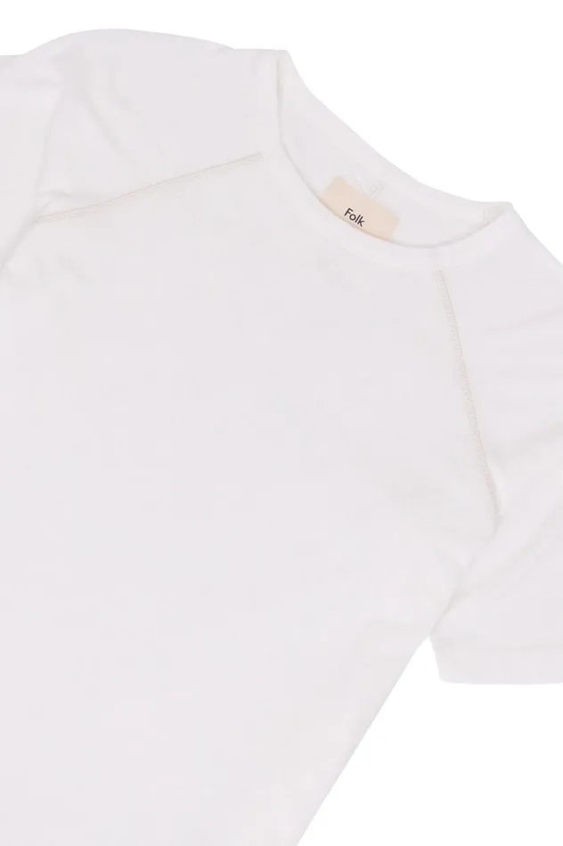 Folk Clothing Engineered Raglan TShirt SS 8211 White Mens TShirts