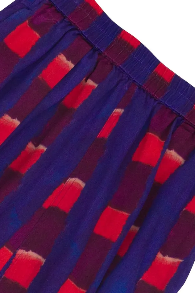Folk Clothing Full Seam Skirt 8211 Painted Gingham Satin Womens Skirts and Dresses