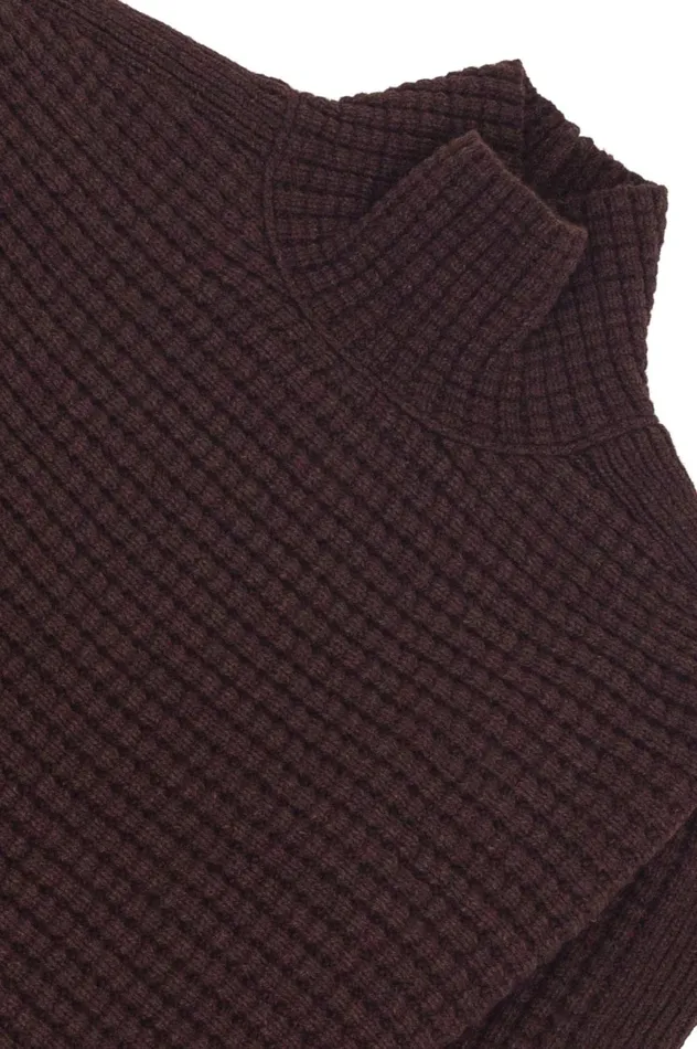Folk Clothing Open Funnel Neck Jumper 8211 Coffee Womens Knitwear
