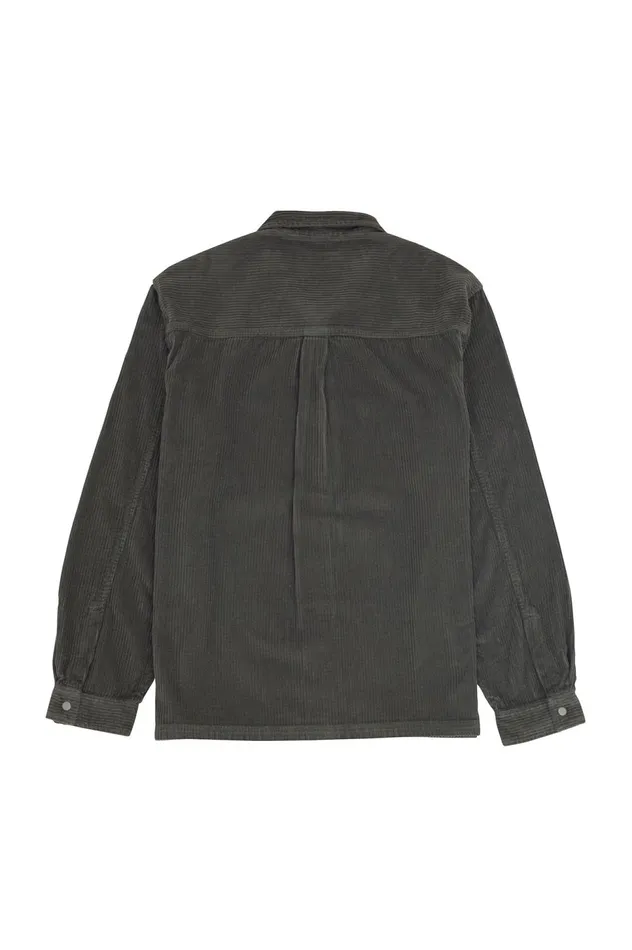 Folk Clothing Patch Overshirt 8211 Dark Sage Heavy Cord Mens Shirts