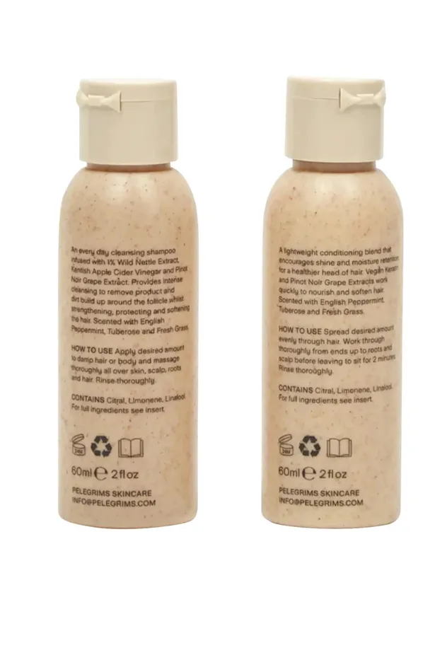 Folk Clothing Pelegrims 8211 Shampoo and Conditioner Duo Set 8211 2 X 60ml Mens Beauty And Fragrance