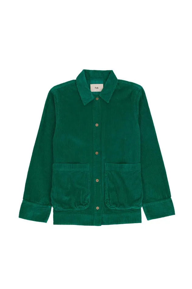Folk Clothing Pleated Shirt 8211 Emerald Cord Womens Shirting