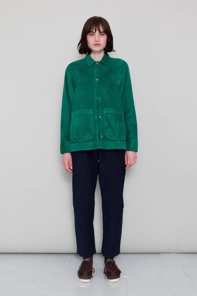Folk Clothing Pleated Shirt 8211 Emerald Cord Womens Shirting