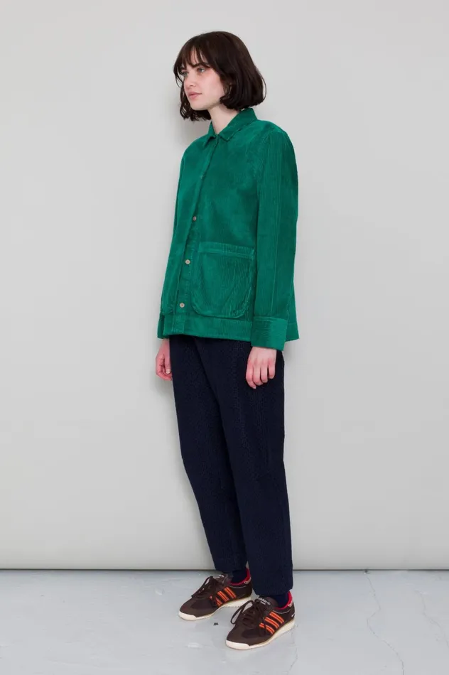Folk Clothing Pleated Shirt 8211 Emerald Cord Womens Shirting
