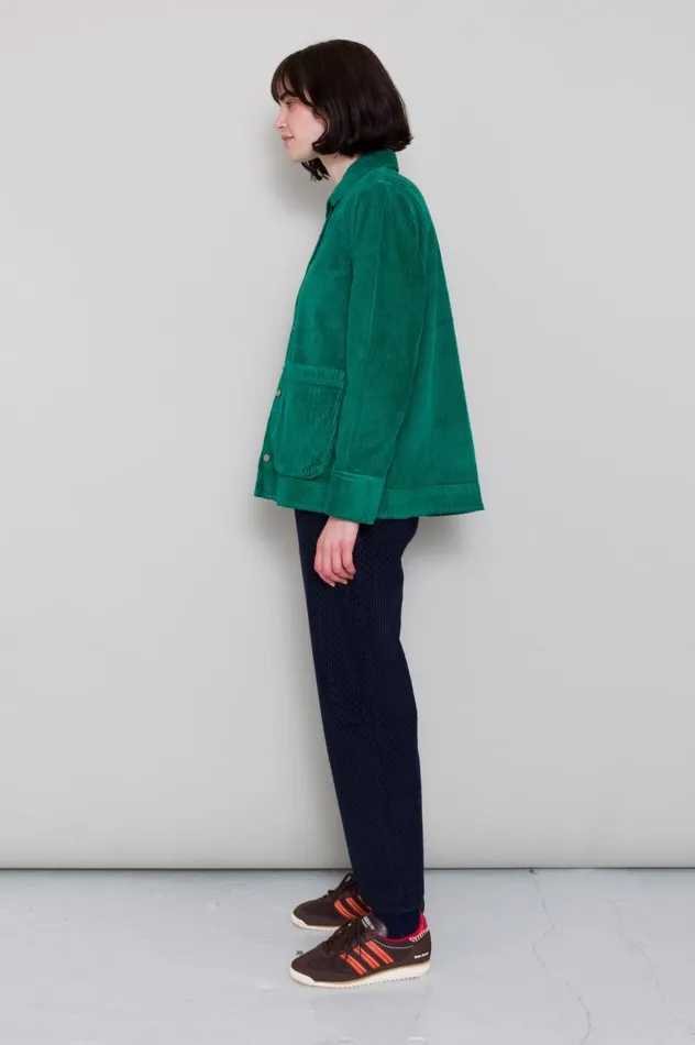 Folk Clothing Pleated Shirt 8211 Emerald Cord Womens Shirting