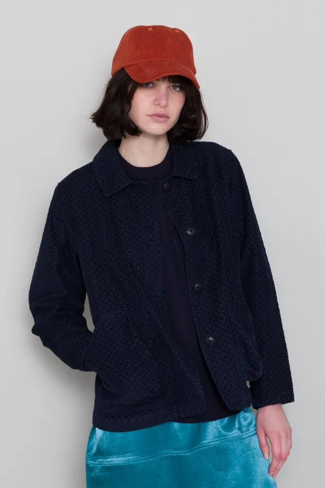 Folk Clothing Prism Jacket 8211 Navy Textured Cord Womens Outerwear