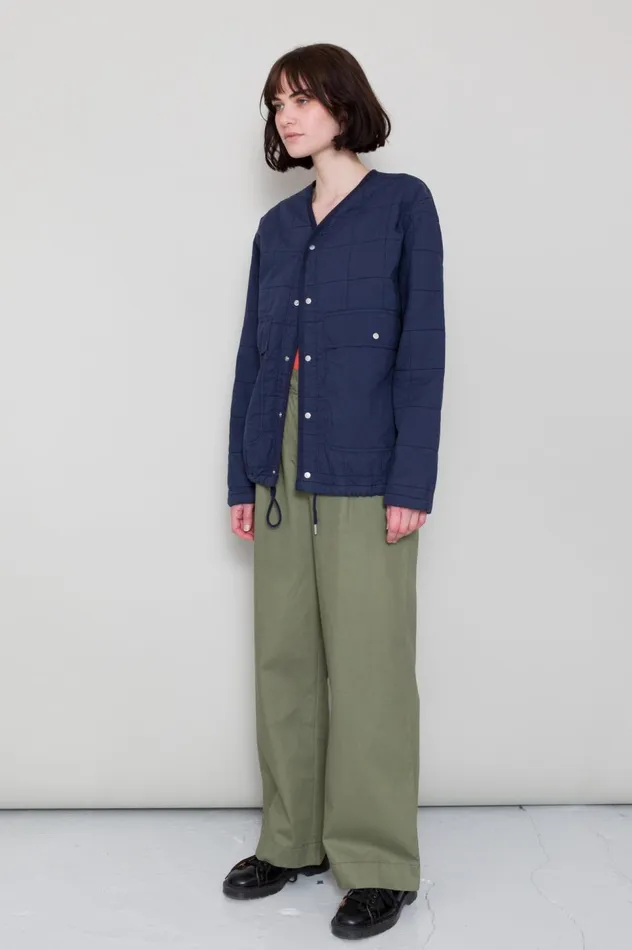 Folk Clothing Quilted Boxy Jacket 8211 Soft Navy Womens Outerwear