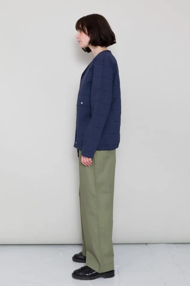 Folk Clothing Quilted Boxy Jacket 8211 Soft Navy Womens Outerwear