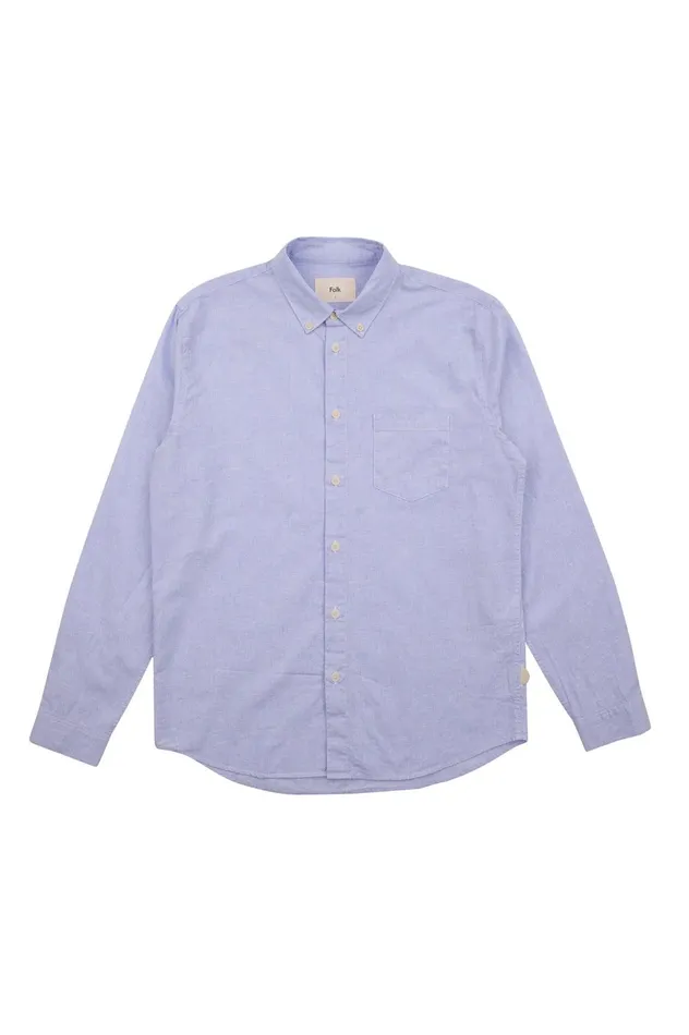 Folk Clothing Relaxed Fit Shirt 8211 Blue Texture Mens Shirts