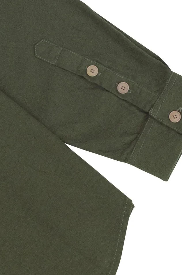 Folk Clothing Relaxed Fit Shirt 8211 Dark Sage Flannel Mens Shirts