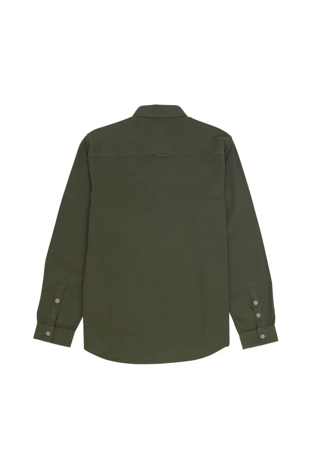 Folk Clothing Relaxed Fit Shirt 8211 Dark Sage Flannel Mens Shirts