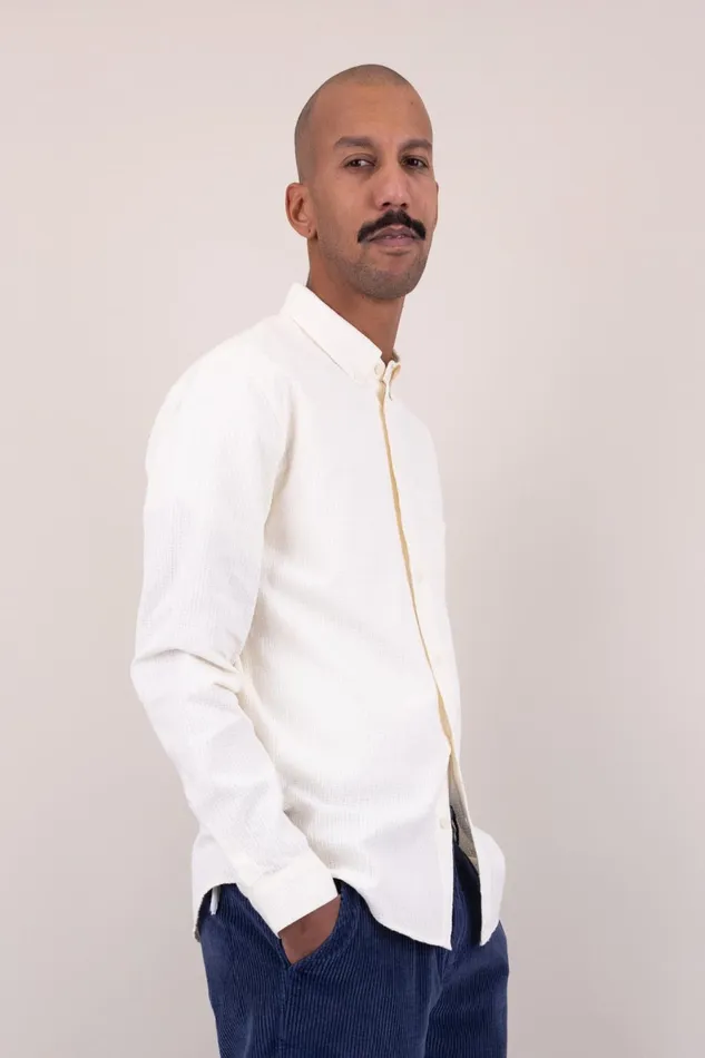 Folk Clothing Relaxed Fit Shirt 8211 Ecru Tapestry Mens Shirts