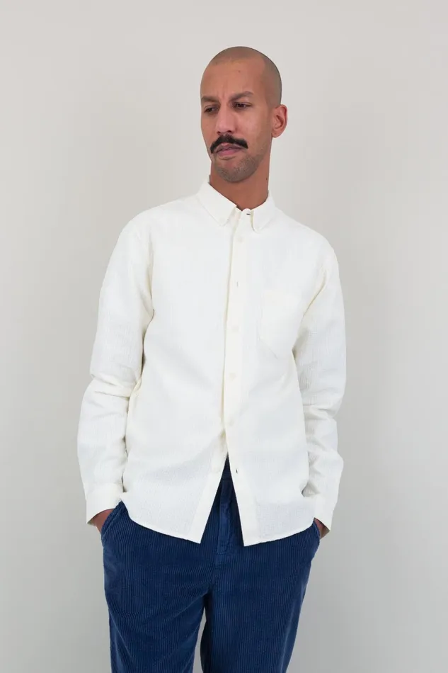 Folk Clothing Relaxed Fit Shirt 8211 Ecru Tapestry Mens Shirts