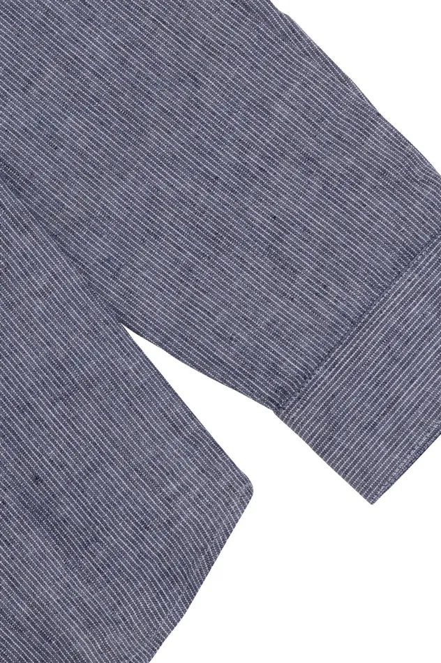 Folk Clothing Relaxed Fit Shirt 8211 Indigo Linen Stripe Mens Shirts