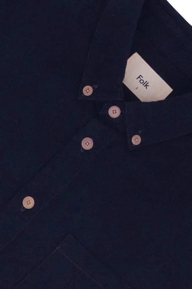 Folk Clothing Relaxed Fit Shirt 8211 Navy Flannel Mens Shirts