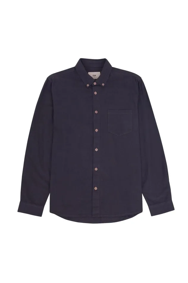 Folk Clothing Relaxed Fit Shirt 8211 Slate Flannel Mens Shirts